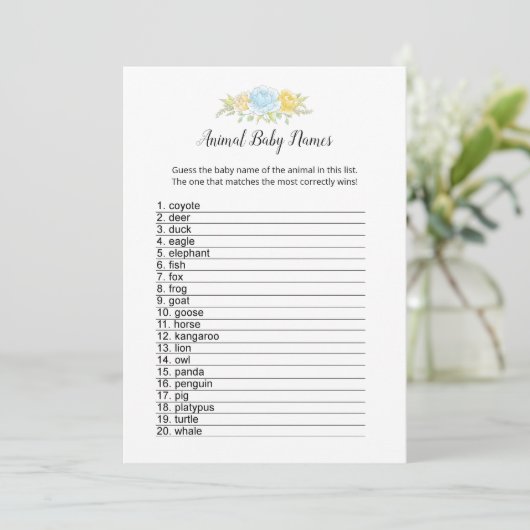 Baby Names Boy Teddy Bear Card Programm (Stehend Vorderseite)