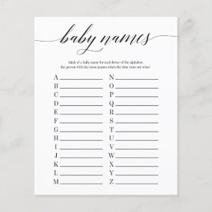 Baby Names Minimalistisch Baby Shower Game