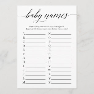 Baby Names Minimalistisch Baby Shower Game Programm