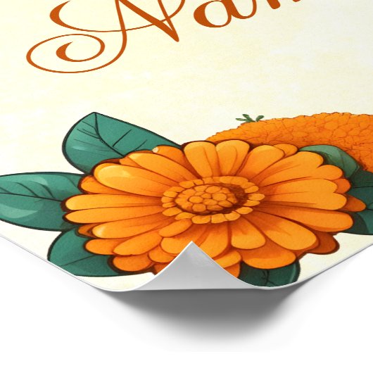 Baby Naming Cradle Indianerzeremonie Begrüßungszei Poster (Ecke)