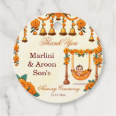 Baby Naming Cradle Indische Zeremonie Gefallen Geschenkanhänger (Vorderseite)