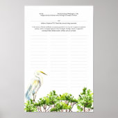 Baby Naming Day Certificate White Heron Mangrove Poster (Vorne)