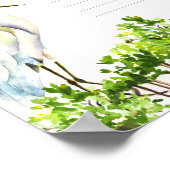 Baby Naming Day Certificate White Heron Mangrove Poster (Ecke)