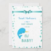 Baby Narwhal, was in Ihrem Purse Baby Shower Game Einladung (Rückseite)