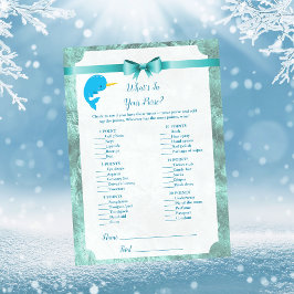 Baby Narwhal, was in Ihrem Purse Baby Shower Game Einladung