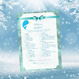 Baby Narwhal Was ist auf Ihrem Handy Baby Shower G Einladung