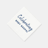 Baby Navy Blue & White Cocktail Napkin Serviette (Ecke)