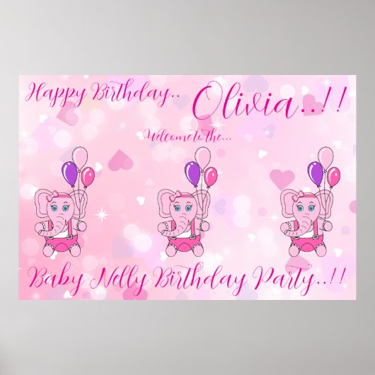 Baby Nelly Birthday Party Poster (Vorne)