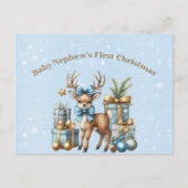 Baby Nephews Erste Weihnachtsreise Postkarte (Vorderseite)