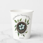 Baby Nesting Party Bird Nest Pappbecher (Rückseite)