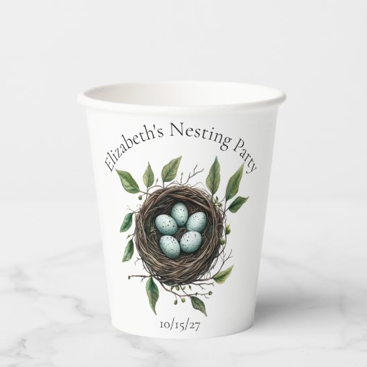 Baby Nesting Party Bird Nest Pappbecher (Vorderseite)