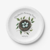Baby Nesting Party Bird Nest Pappteller (Vorderseite)