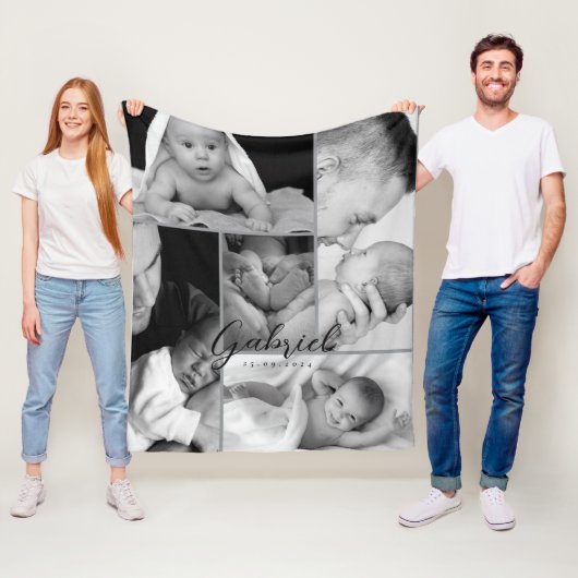 Baby Neue Eltern Foto-Decke Collage Fleecedecke (Beispiel)