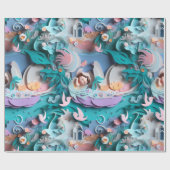 Baby, neues Geborenes Muster Geschenkpapier (Flach)