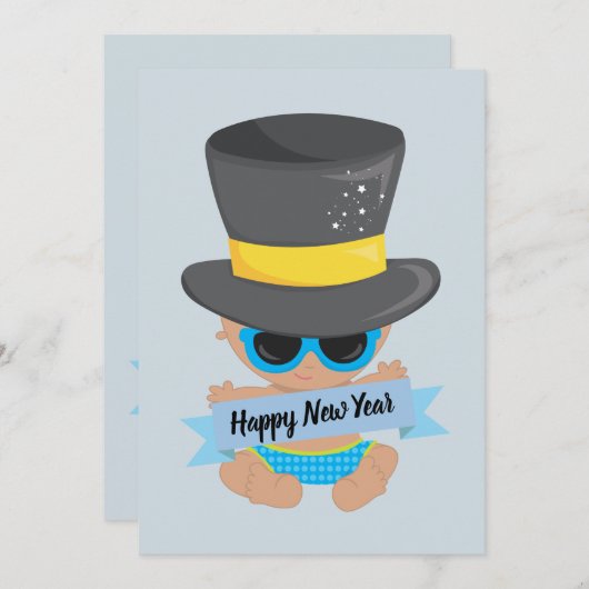 Baby-neues Jahr-Kinderfreundliche Party Einladung (Vorne/Hinten)