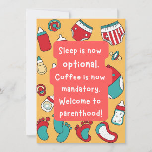 Baby New Card, Spaß Edition. Einladung