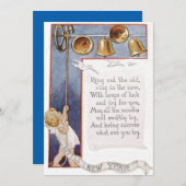 Baby New Year Ringglocke Dove Einladung (Vorne/Hinten)