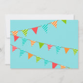 Baby Niedlich Monthly Growth Blue Elephant Einladung (Rückseite)