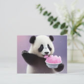 Baby, niedlich Panda isst Zuckerwatte, Postcard Postkarte (Stehend Vorderseite)