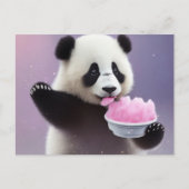 Baby, niedlich Panda isst Zuckerwatte, Postcard Postkarte (Vorderseite)
