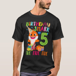 Baby Niedlich Shark 5th Birthday Boy Girl 5 Jahre  T-Shirt