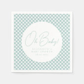 Baby niedliche aquamarine Gingham Babydusche Serviette (Vorderseite)