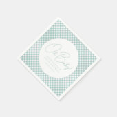 Baby niedliche aquamarine Gingham Babydusche Serviette (Ecke)