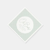 Baby niedliche Gingham Babydusche Serviette (Ecke)