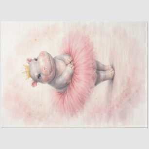 Baby-Nilpferd-Ballerina Rosa Tütü Süße Tierkinders Seidenpapier