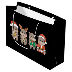 Baby Nilpferd Moo Deng Weihnachten Große Geschenktüte