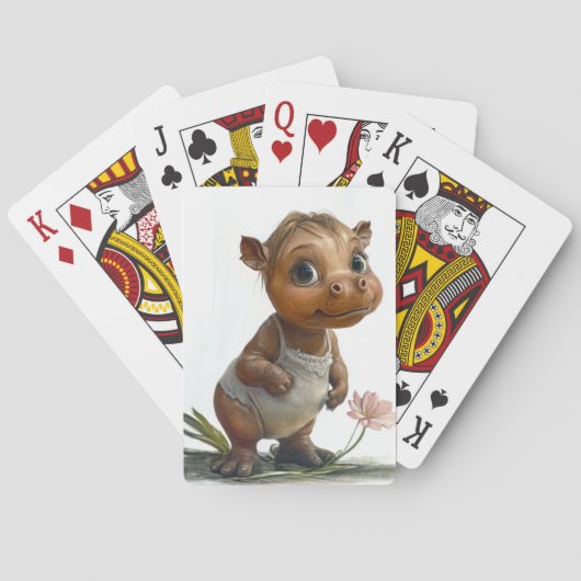 Baby-Nilpferd-Spielkarten Spielkarten (Rückseite)