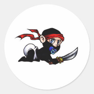 Baby Ninja Säugling Ninjutsu Runder Aufkleber