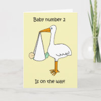 Baby Nummer 2 ist On Way Cartoon Stork