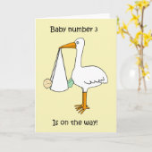 Baby Nummer 3 ist unterwegs Karte (Gelbe Blume)