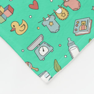 Baby-Nursery-Teddy-Bär-Enten-Nahtloses Muster Baby Fleecedecke