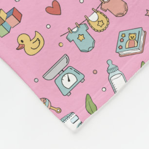 Baby-Nursery-Teddy-Bär-Enten-Nahtloses Muster Baby Fleecedecke