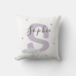 Baby Nursery Throw Pillow Custom Name Initial Kissen