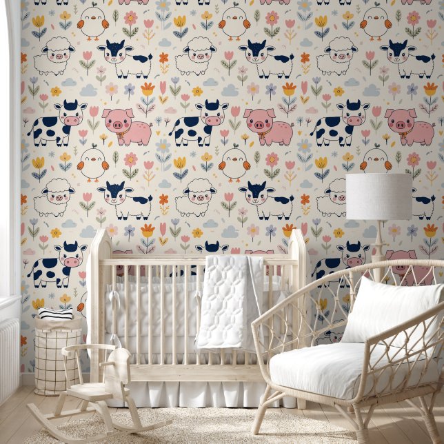 Baby-Nutztier  Tapete (Kinder)