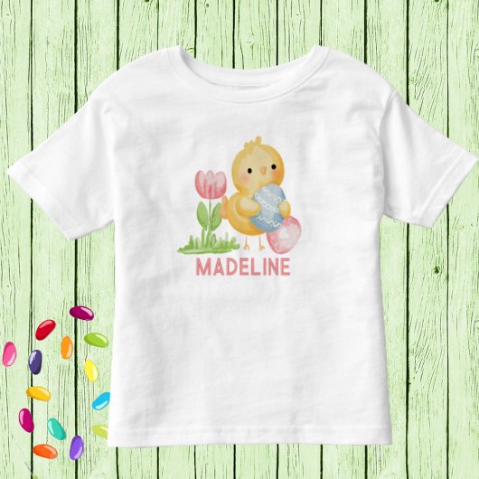 Baby Oaster Chick mit Eiern Personalisiert Kleinkind T-shirt