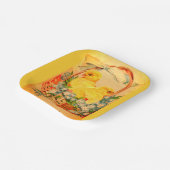 Baby Oaster Chicks in einem Korbpapier-Teller Pappteller (Gewinkelt)