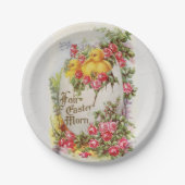 Baby Oaster Chicks und Rose Papier Teller (Vorderseite)