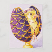 Baby Oaster Flapper Chick Lila Ei Wasserfarbe Postkarte (Vorderseite)