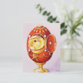 Baby Oaster Flapper Chick Rotes Ei Wasserfarbe Kun Postkarte (Stehend Vorderseite)