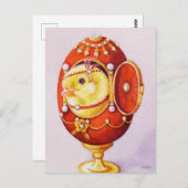 Baby Oaster Flapper Chick Rotes Ei Wasserfarbe Kun Postkarte (Vorne/Hinten)