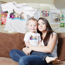 Baby Oaster T - Shirt Zwei Kaninchen & Ostereier