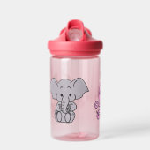 Baby Octopus Elephant Puppy fügt Kindername Pink h Trinkflasche (Vorne)