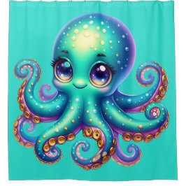 "Baby Octopus Ocean Fun" Duschvorhang