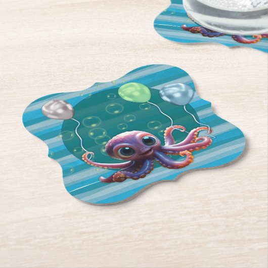 Baby Octopus Paper Untersetzer (angewinkelt)
