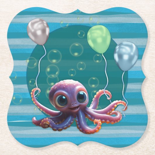 Baby Octopus Paper Untersetzer (Vorderseite)