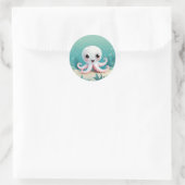 Baby Octopus Runder Aufkleber (Tasche)